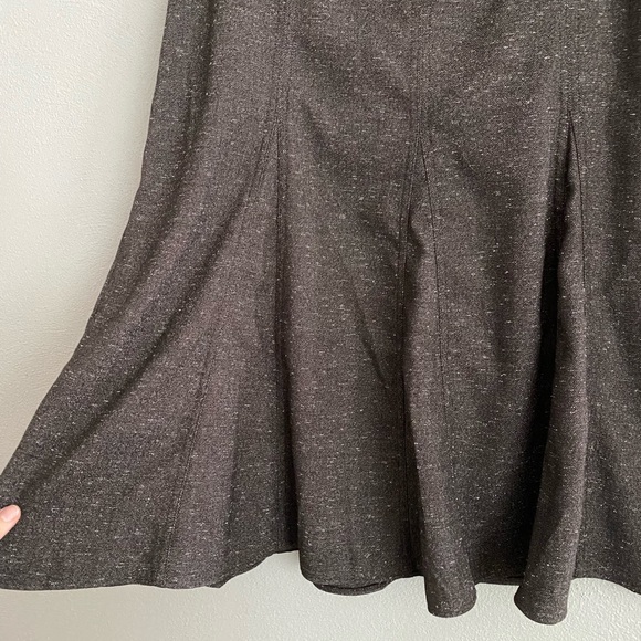 Sandro Skirt Size 12 Brown Knee Length Trumpet Style Tweed A-Line Business Work - Picture 4 of 6